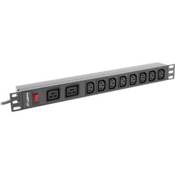 Lanberg power distribution unit (pdu) 19" 1U 16a 2m 2x c19 8x iec c13 sockets black c20
