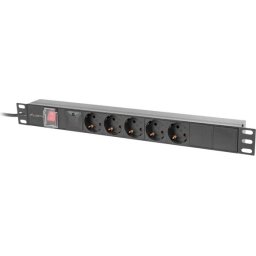 Lanberg power distribution unit (pdu) 19" 1U 16a 2m 5x schuko outlets black