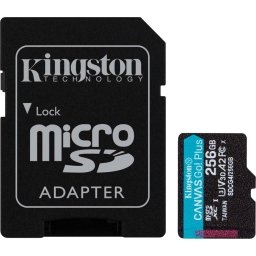 Карта памет Kingston microSDXC Canvas Go Plus 256GB - A2 U3 V30 + SD адаптер