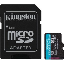 Карта памет Kingston Canvas Go! Plus microSDXC 512GB A2 U3 V30 + SD адаптер