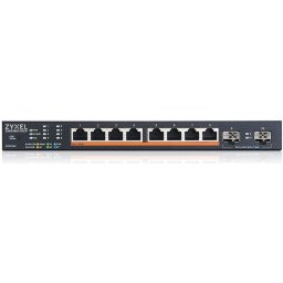 Комутатор ZyXEL XMG1915-10EP, 8-port 2.5GbE, 2 SFP+, 8 x PoE++ 130W Smart Switch, hybird mode, standalone or NebulaFlex Cloud