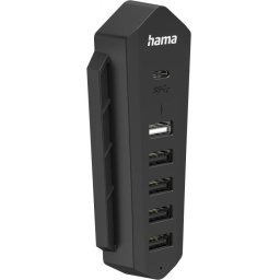 HAMA Хъб за Playstation 5, 6in1 USB, (1x USB-C, 5x USB-A), черно