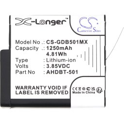 Батерия за камера GOPRO Hero 5; Hero 6; Hero 7; Hero 8 AHDBT-501 3,85V 1250mAh LIIon Cameron Sino