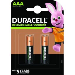 Акумулаторна батерия DURACELL R03 AAA, 900mAh NiMH, 1.2V, 2 бр. в опаковка