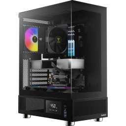 Кутия Gamdias ATLAS E1 - 3 x 120 mm A-RGB, Digital Display, Tempered Glass