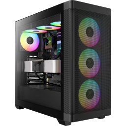 Кутия Gamdias E-ATX - ATHENA M3 Black - USB-C, 4 x 120 mm A-RGB, Mesh, Tempered Glass