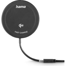 Безжично зарядно устройство HAMA Qi2, 15W, черно, за Apple