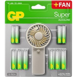 GP SUMMER PACK Алкални батерии Super AA x 12 бр. + Super AAA x 12 бр. + Fan/ Вентилатор/ GP BATTERIES