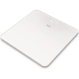 Везна Beurer GS 225 White Glass bathroom scale, Magic LED display; Automatic switch-off, overload indicator; height 2.7 cm; 180