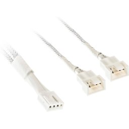 Кабел Kolink PWM 1-2 Сплитер - 35 cm, оплетен, Бял