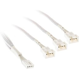 Кабел Kolink PWM 1-3 Сплитер - 35 cm, оплетен, Бял