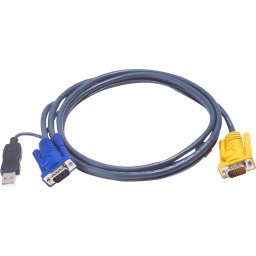 KVM кабел ATEN, PC HDB & USB към 3in1 SPHD(Keyboard/Mouse/Video), Вграден PS/2 към USB конвертор, 5 м