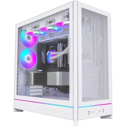 Montech кутия Case ATX - HS01 PRO (W) - 5 x 120 mm ARGB Fans, USB-C, White