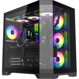 Кутия Gamemax HYPE-A Black - 4 x 120 mm Addressable RGB fans