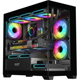 Кутия Darkflash DS900M Black mATX - 6x 120 mm Infinity Mirror A-RGB