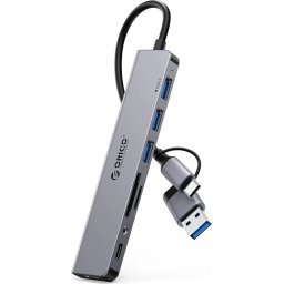 Orico хъб HUB USB3.0/2.0 HUB 8 port USB-C/A - YSA8-U3-GY-BP