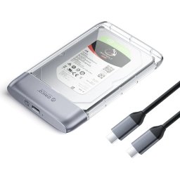 Orico външна кутия за диск Storage - Case - 2.5 inch 5Gbps USB-C Transparent - TX25C3-GY-BP