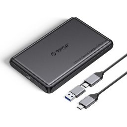Orico външна кутия за диск Storage - Case - 2.5 inch USB-C/A Black - DDL25-C3-BK