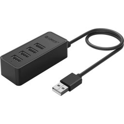 Orico хъб USB2.0 HUB 4 port - USB/Micro USB input, Black - W5P-U2-100-BK-EP