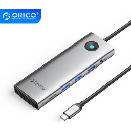 Orico докинг станция Type-C Docking Station Power Distribution 100W - HDMI, Type-C x 1, USB3.0 x 3, LAN 1000Mbps Gigabit, SD/TF,