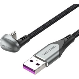 Vention Кабел USB 3.1 Type-C / USB 2.0 AM - 1M Black U-Shaped, Aluminum Alloy 5A - COHHF
