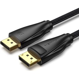 Vention кабел Display Port 1.4 DP M / M 8K 2m - Cotton Braided, Black - HCCBH