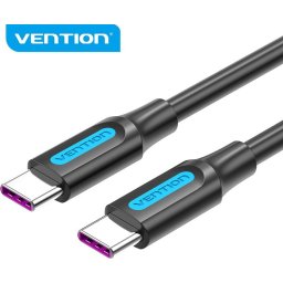 Vention Кабел USB 2.0 Type-C to Type-C - 1.5M Black 5A Fast Charge - COTBG