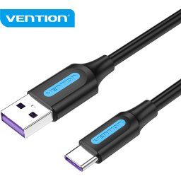 Vention Кабел USB 3.1 Type-C / USB 2.0 AM - 0.5M Black 5A Fast Charge - CORBD