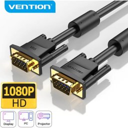 Vention Кабел за монитор Cable VGA HD15 M / M 2.0m Gold Plated, 2 Ferrites - DAEBH