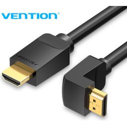 Vention Кабел HDMI Right Angle 270 Degree v2.0 M / M 4K/60Hz Gold - 1.5M Black - AAQBG