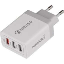 Makki бързо зарядно QC3.0 + 2xUSB 30W White
