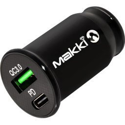 Makki зарядно за кола Fast Charger Car - Type-C + USB QC3.0 20W - MAKKI-CC20W02-BK