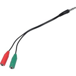 Makki преходник Adapter 3.5mm 4pin M / 2 x 3.5mm F - MAKKI-CBL-SP35