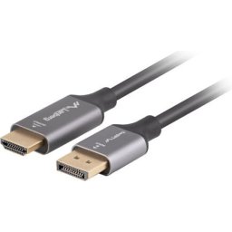 Кабел Lanberg display port (M) -> HDMI(M) cable 1.8m, black