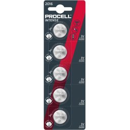 Бутонна батерия DURACELL PROCELL CR2016, 3V, 5 бр. в блистер, Литиева, /цена за 1 батерия/