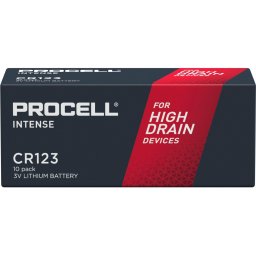 Батерия литиева индустриална CR123 3V 10 бр. в опаковка PROCELL INTENSE DURACELL /цена за 10 бр. батерии/