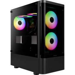 Кутия Gamdias TALOS E3 CG - 3 x 120 mm A-RGB, Curved Glass