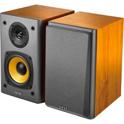 Edifier R1000T4 2.0 Bookshelf Speakers, BT V5.0, RCA, 0.5-inch Tweeters, 4-inch Drivers, 24W (RMS), Control Buttons, Brown