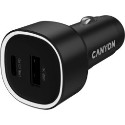 CANYON car charger OnDrive 85 PD 85W USB-A+USB-C Black