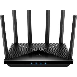 Безжичен рутер Cudy BE6500 2.5Ghz Gigabit Dual Band Wi-Fi 7, 1x1Gbps WAN порт,4x10/100/1000, 6x5dBi антени, черен