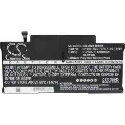 Батерия за лаптоп Apple MacBook Air 13" A1466 2012 LiPo 7,3V 6700mAh CAMERON SINO
