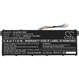 Батерия за лаптоп ACER ConceptD 3 CN316-73G-729B, Swift 3 SF313-52-507Z, TravelMate Spin P4, AP18C7M LiPo 15.4V 3800 mAh CAME