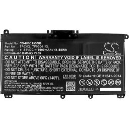 Батерия за лаптоп HP 14-bp002TU, PAVILION 15-CC709TX, Pavilion 15-CC007NT, TF03XL TPN-Q188 LiiON 11.55V 3600 mAh CAMERON SINO