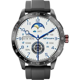 Часовник HiFuture Flex 2 Black, 1.39" FHD, 360?360, Bluetooth Call, IP68 Waterproof, 24/7 True Heart Rate & Blood Oxygen Sensor,