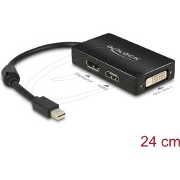 Адаптер Delock mini DisplayPort 1.1 мъжко към DisplayPort / HDMI / DVI женско black