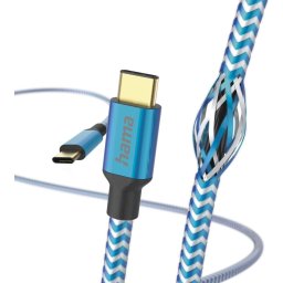 Кабел "Relfective" USB-C мъжко– USB-C мъжко, 1.5м, 480Mb/s, син