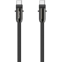 Hama Кабел за зареждане, USB-C, 2 в 1 с връзка за телефон, 1.2 m, черен