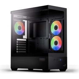 Кутия AeroCool P500D Digi-G-BK-v1 - Digital Display, USB-C, 3 x 120 mm A-RGB