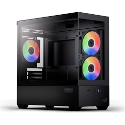 Кутия AeroCool P300D Digi-G-BK-v1 - mATX Digital Display, USB-C, 3 x 120 mm A-RGB