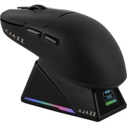 Ajazz професионална геймърска мишка AJ159 APEX - Wireless Gaming Mouse - 8K, Magnetic Charging Dock, Black